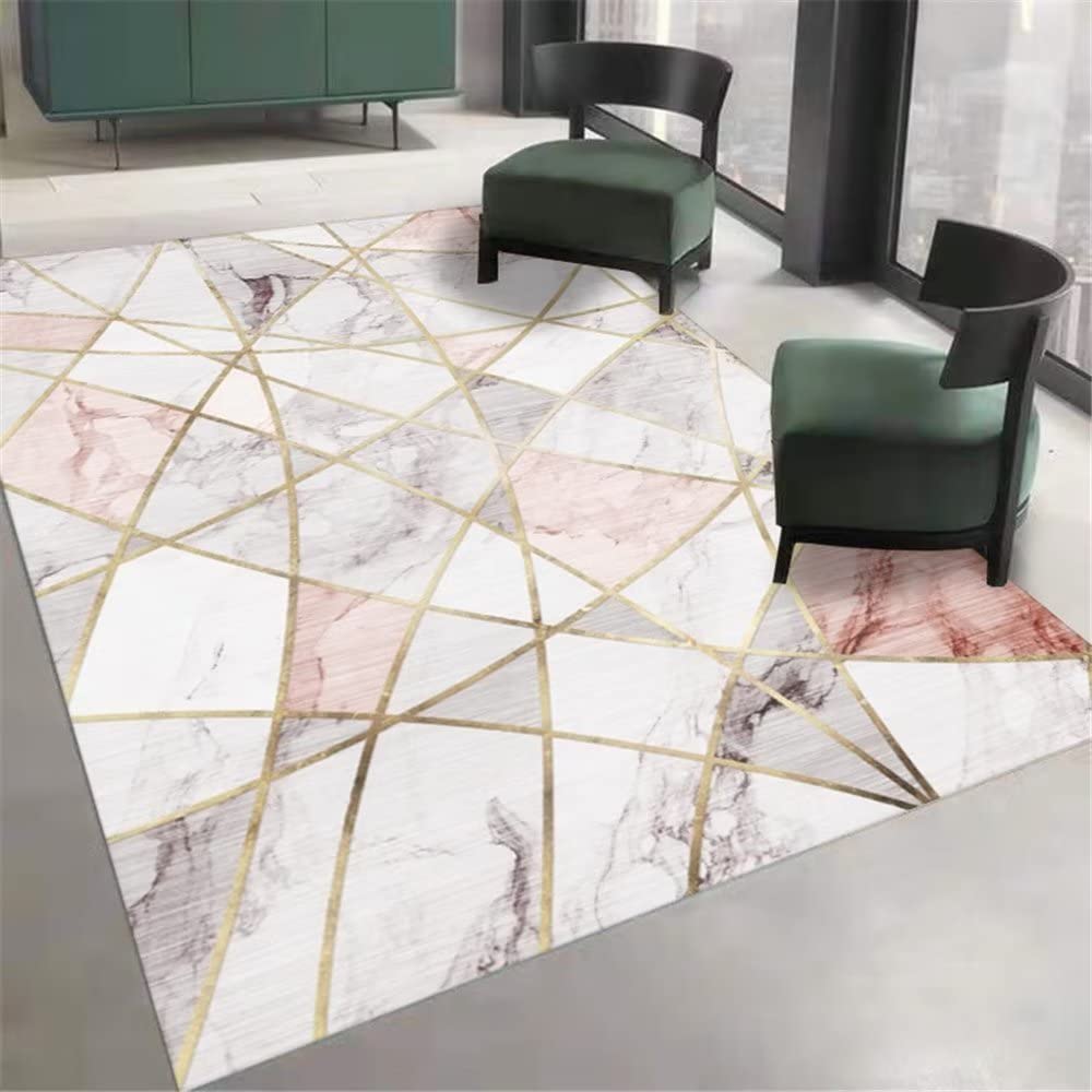 Tapis de salon rouge géométrique 160x230cm tapis fin de chambre