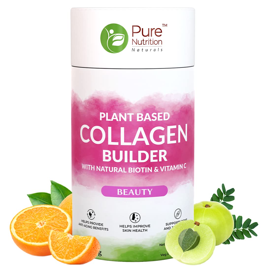 Pure Nutrition Naturals Plant Based Collagen Builder Supplement With Biotin,Vitamin C,Bamboo Shoot&Turmeric Extract For Glowing Skin,Strong&Healthy Hair,Nail,Bones&Joints-Jaljeera Flavour,250G Powder (B0BGRY2WNS) Amazon Price History, Amazon Price Tracker