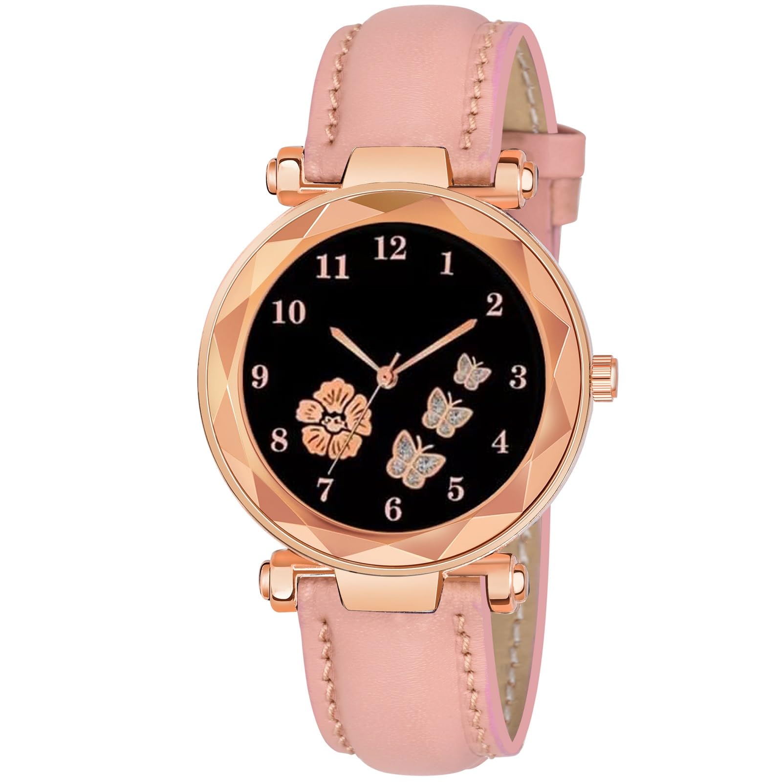 cero Analogue New Flower Butterfly Print Dial Lathers Strap Girls and Womans Watches-picture-41