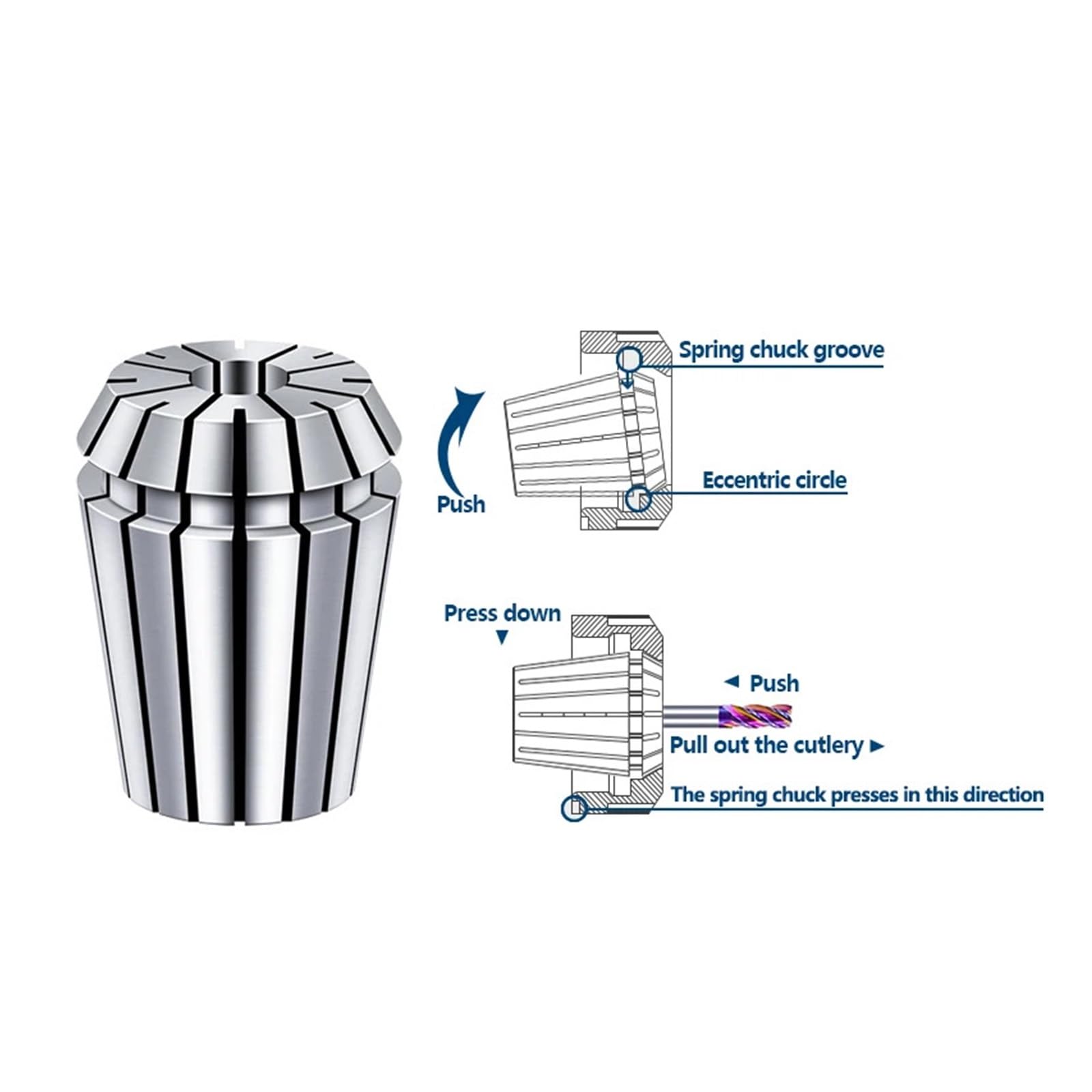 Przedłużacz wrzeciona CNC, uchwyt tokarski, 1 sztuka, ER11 ER16 ER20, tuleja zaciskowa, narzędzia, przedłużacz wrzeciona 4 mm-16 mm (C25-ER20A-50L-10MM)