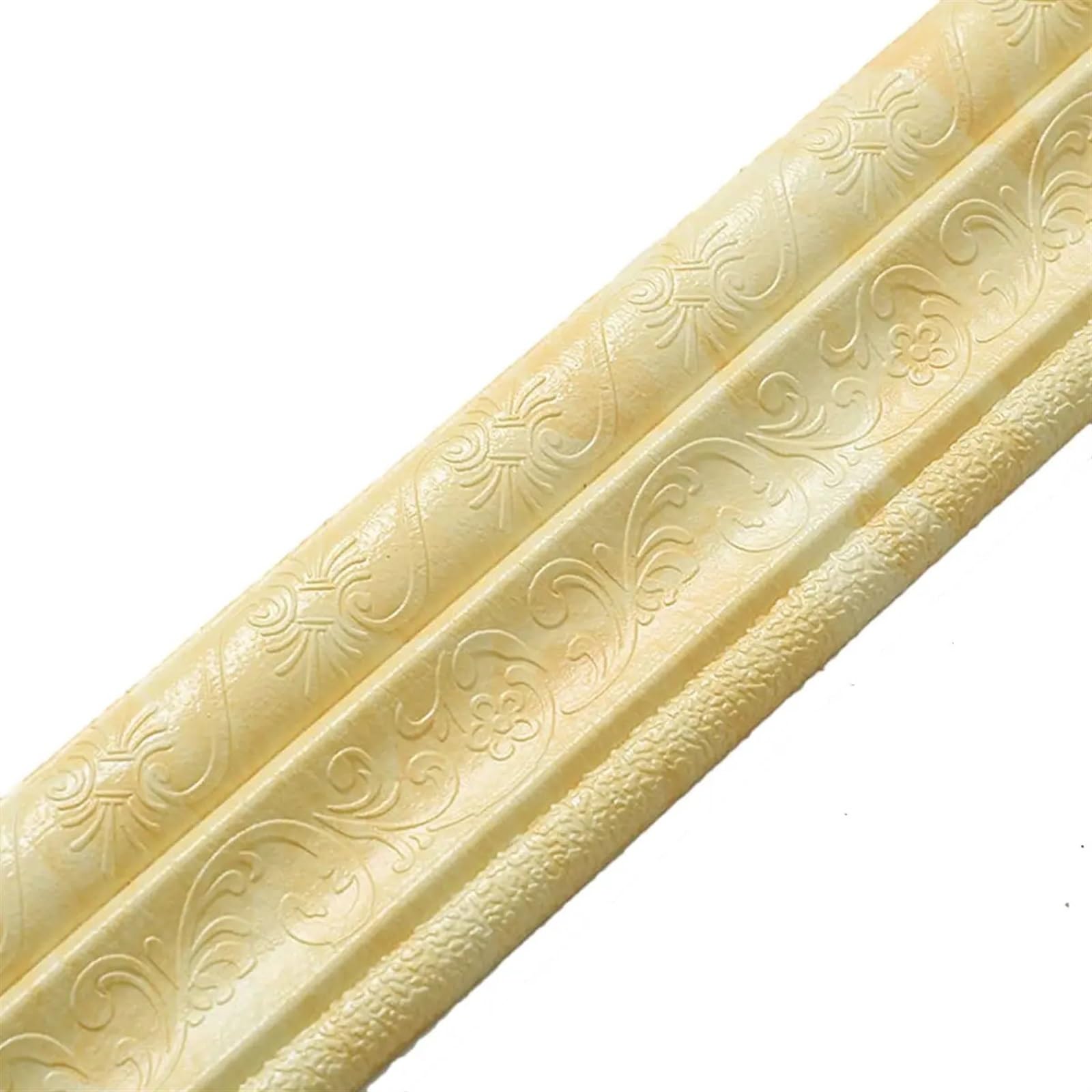 QAUUCP Dado Rail Self Adhesive Foam Wall Edge Strip Stickers Self-Adhesive Waterproof Baseboard Corner Waist Line Wallpapers Border Home Decoration(Yellow)
