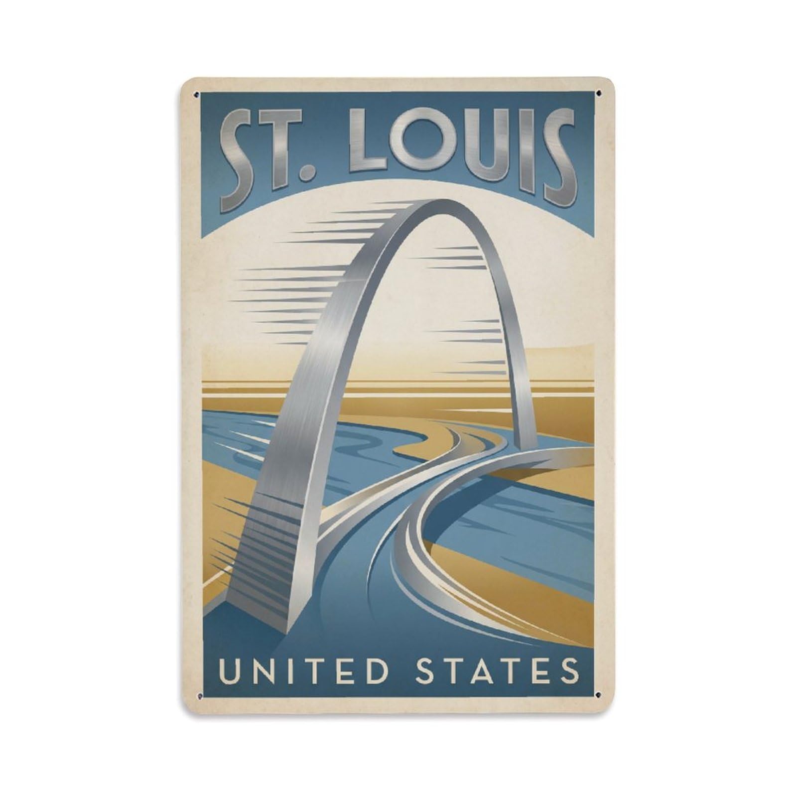 Xanthor Style Travel United States St Louis Metal Tin Sign