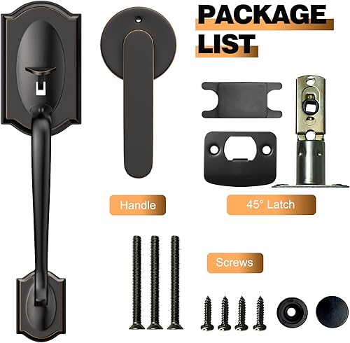 Miniatura 7 de Manija de puerta delantera, manija de puerta exterior, manija de puerta de entrada con palanca reversible, manija de puerta ajustable, manija de