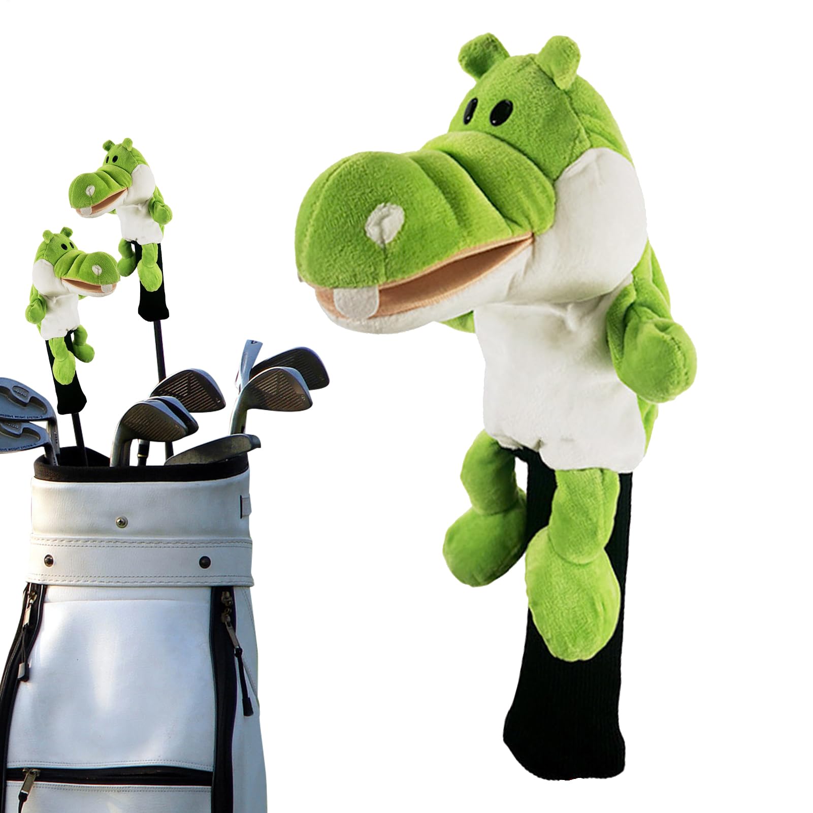 Housses de club de golf avec animaux amusants - Housse de tête de conducteur en peluche - Housses de club de golf parfaitement ajustées et sûres avec motif animal, belle housse amusante et
