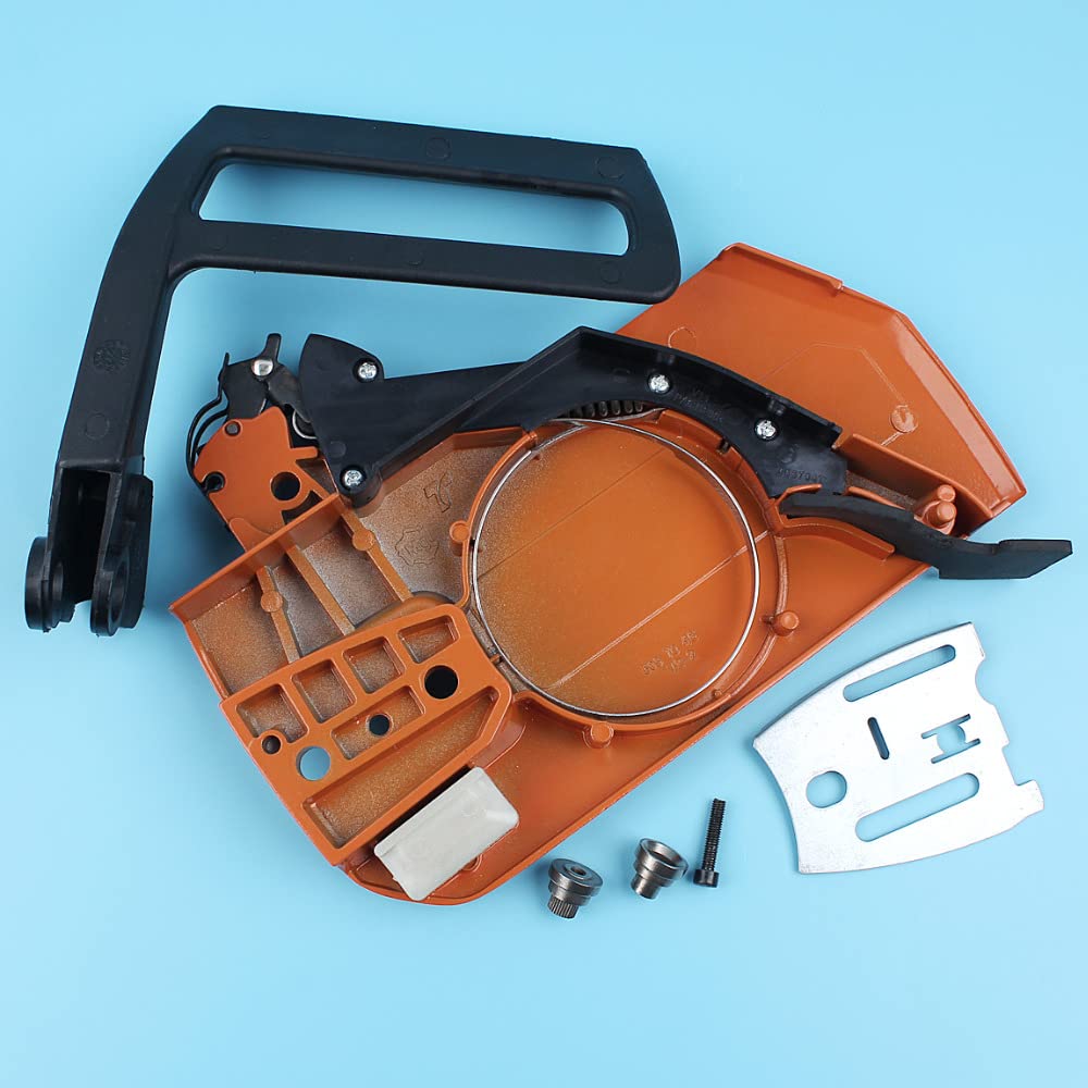 DUNLAP Kit de Placa de Barra Protectora de manija de Cubierta Lateral de Freno de Cadena Compatible con Husqvarna 61 66 266 268 272 272XP Funda de buje de Motosierra