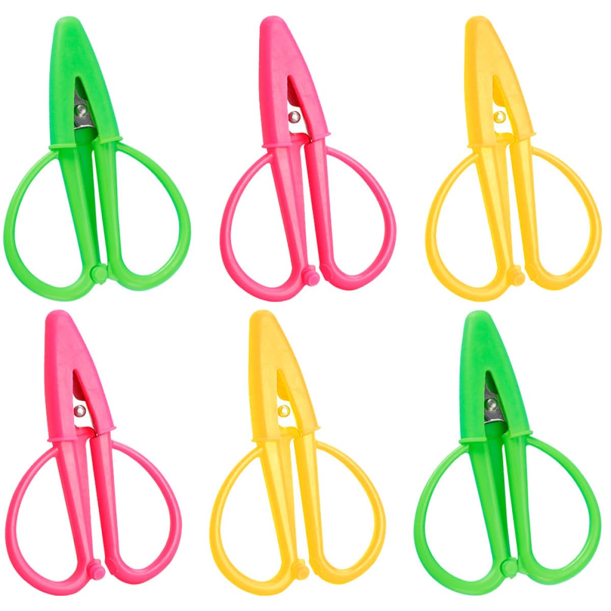 TOYANDONA y Funda de Silicona 6 Tijeras Pequeñas de Acero Inoxidable de Costura Portátiles con Mango Ergonómico Ideales para Cortar Hilo y Tela en Manualidades