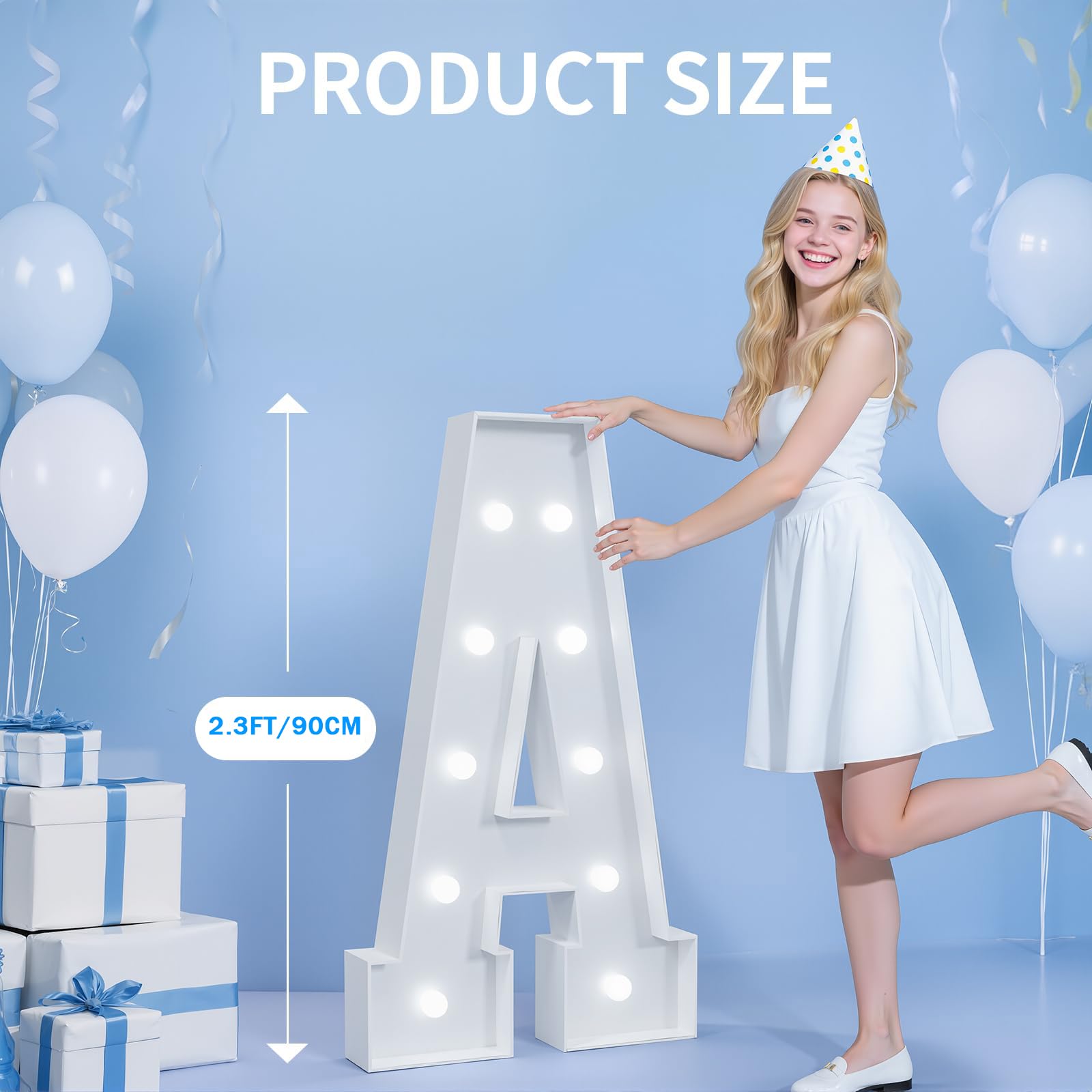 Chłodna biała świecąca lampa LED z literą N, 2,3 FT oświetlenie alfabetu markizy, wielokrotnego użytku DIY kombinacja lampka nocna do pokoju, estetyczne święto, urodziny, ślub, dekoracja