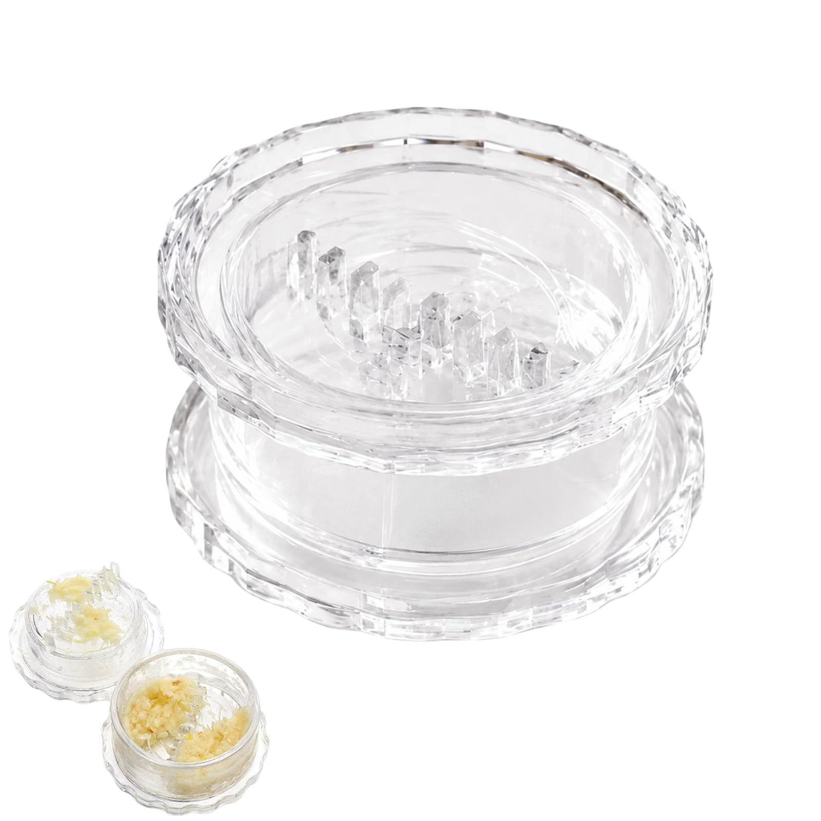 HOQBFSN Manual Twist Garlic Crusher, Clear Plastic Garlic Mincer Peeler, Hand Held Garlic Twister Press Kitchen Gadget