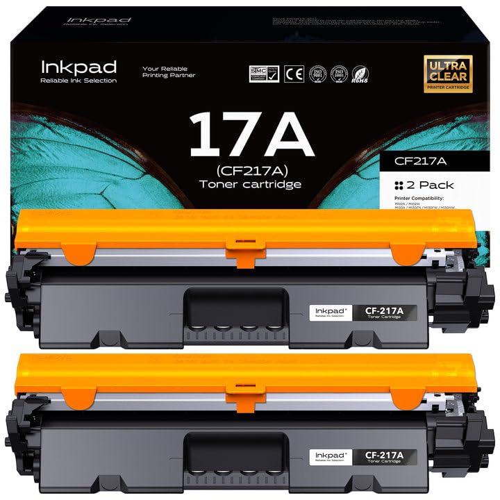 iNKPAD Cartuccia Toner 17A CF217A compatibile con HP 17A CF217A Laserjet Pro MFP M130A M130FN M130FW M130NW M102A M102W (2 nero)