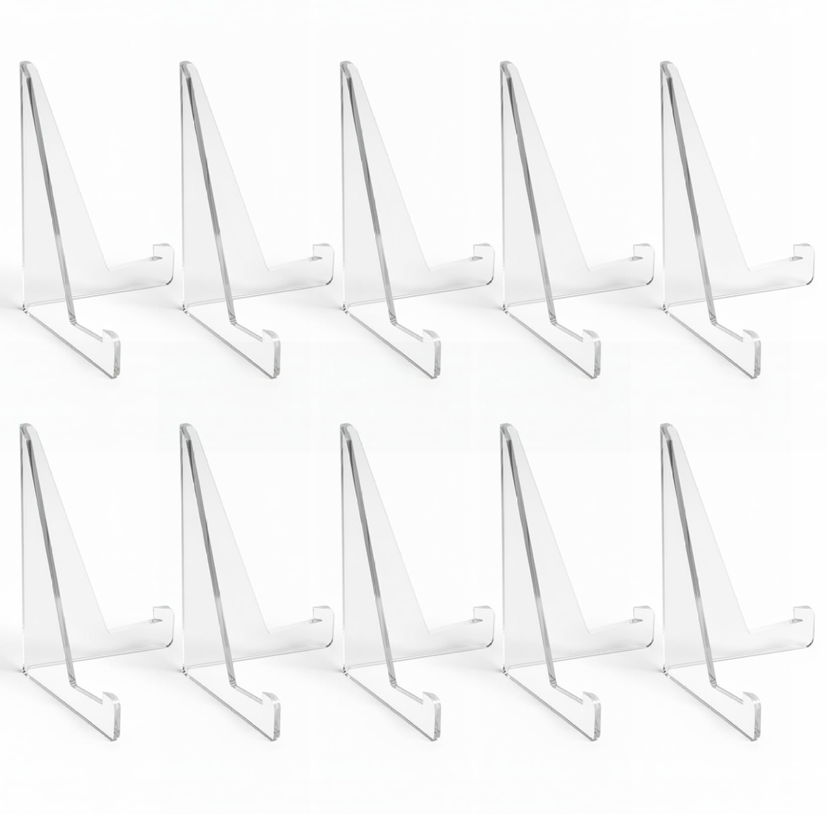 Takingup 10 Pack Clear Triangle Card Display Stwith, 8.5cm Mini Easel for Graded Cards Photos, Trading Card Display Stwith