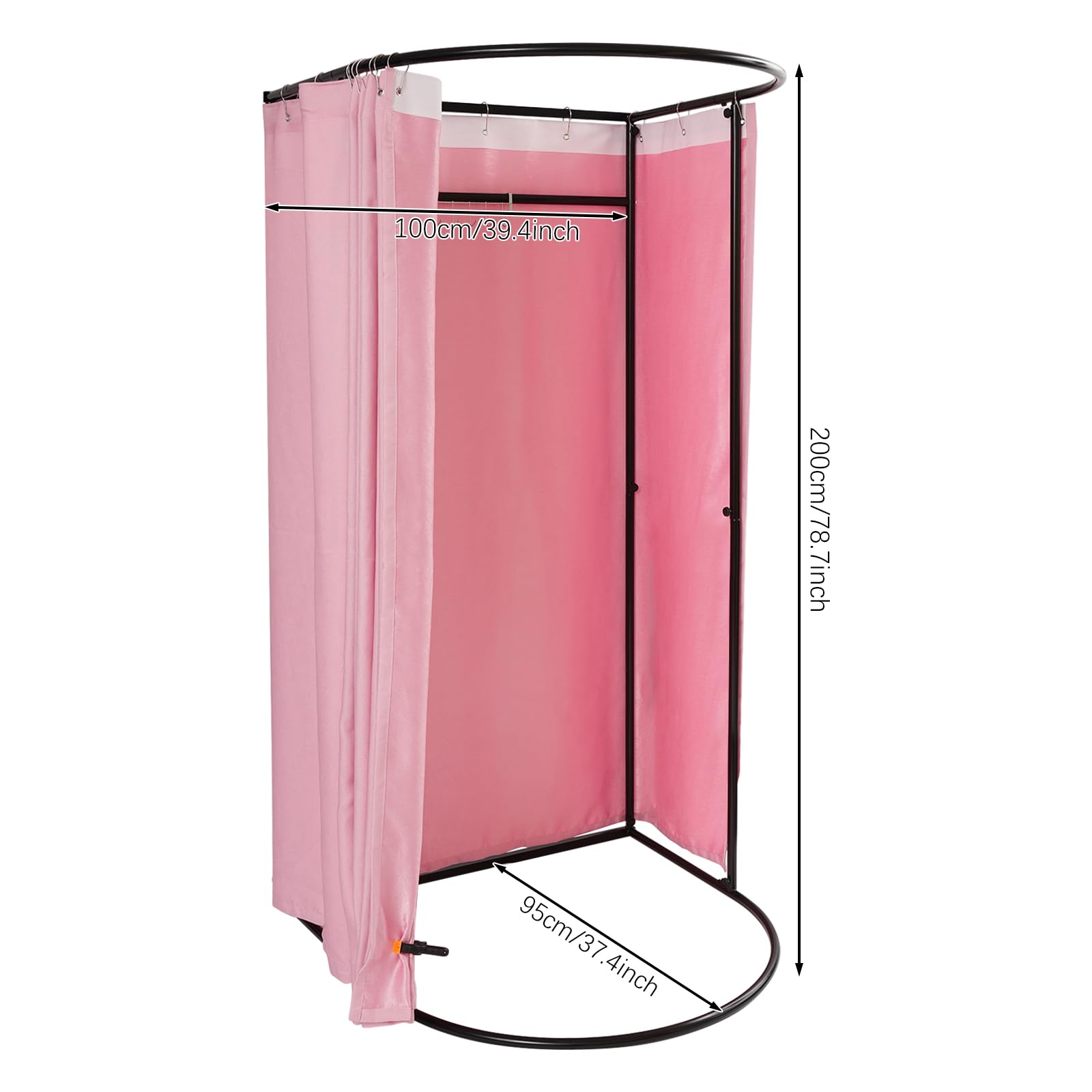 Sala di prova di abbigliamento rosa, spogliatoio, per centri commerciali, mostre, negozi di lavanderia, negozi di abbigliamento, 100 x 95 x 200 cm
