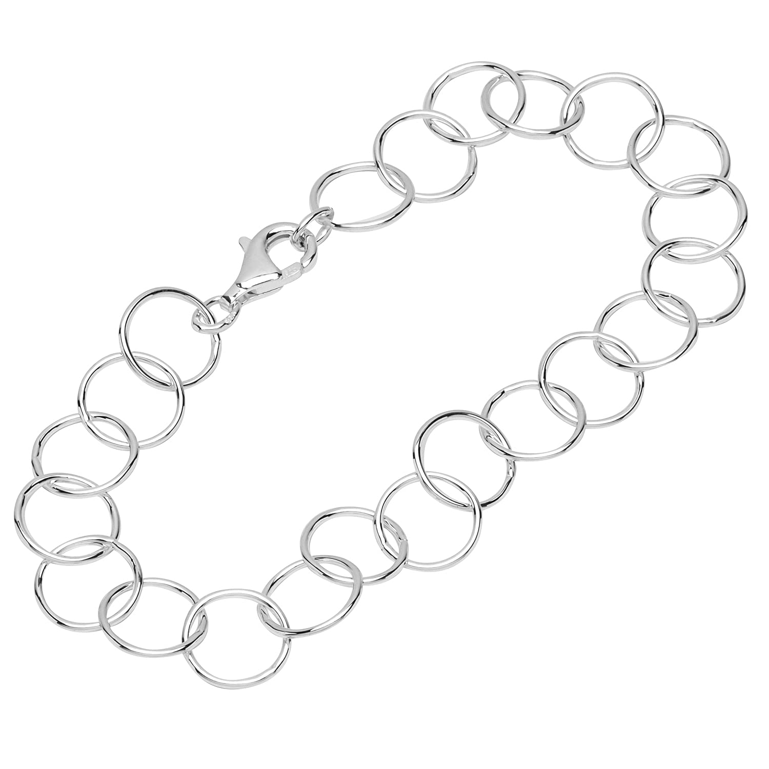 Bracciale NKlaus In Argento 925 - Catena Ad Ancora Rotonda, Lunghezza 19cm, Larghezza 0,9mm