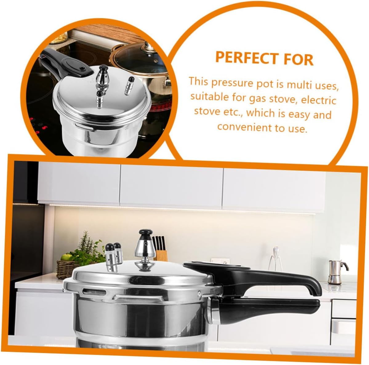 Thickened High Pressure Cooker Pot Multi-use Household Pressure Pot for Gas Stove Stovetop Cooking Energy-saving for Rice Soups Side Dishes