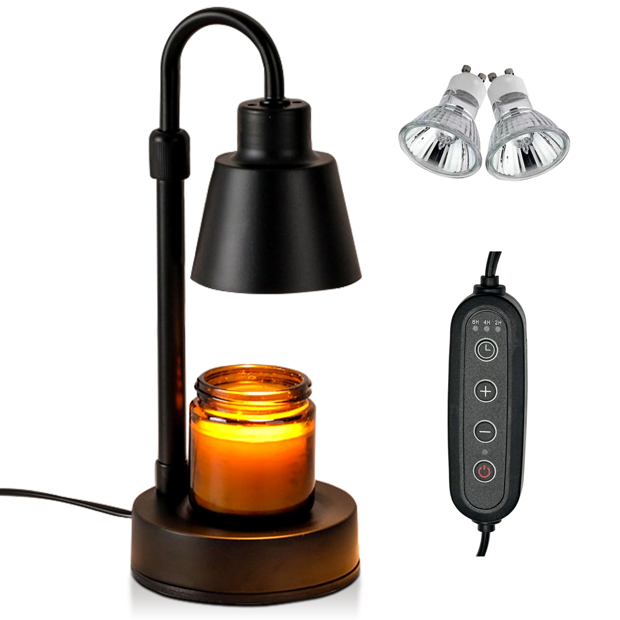 yuxiaozhi Candle Warmer Lamp,Electric Candle Warmer with Timer,Bedroom Home Decor,Dimmable Wax Melt Warmer for Jar Candles,Candle Heater Lamp with 2 Bulbs,Christmas Gifts for Mom Girlfriend