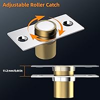 Vista 4 de Pestillo Magnético de Bola para Puerta de Armario Jiayi Paquete de 2 Herrajes de Pestillos de Puerta de Bola Ajustables, Pestillo de Bola Plateada