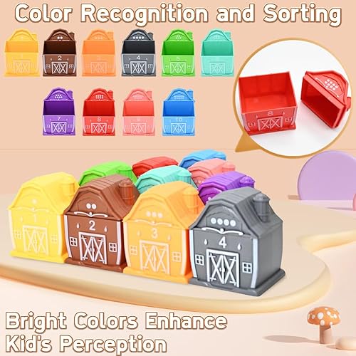 Miniatura 4 de Juguetes de aprendizaje para niños pequeños de 1, 2 y 3 años, juguete educativo Montessori, habilidad de conteo, combinación de colores, 20 juguetes