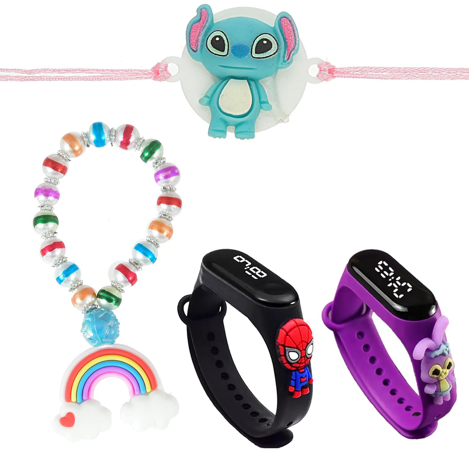 brown leaf Pack of 2 Beautiful Kids Rakhi With 2 led Touchscreen Watch Bracelet Wristband Rakhi With Gift Combo For Raksha Bandhan For Little Brother Sister With Roli Tilak Pack (Design 10) (B0D81CVYCR) Amazon Price History, Amazon Price Tracker