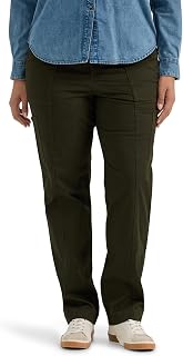 Lee Women's Plus Size Utility Pants with Flex-to-Go Waistband, Stretch Twill