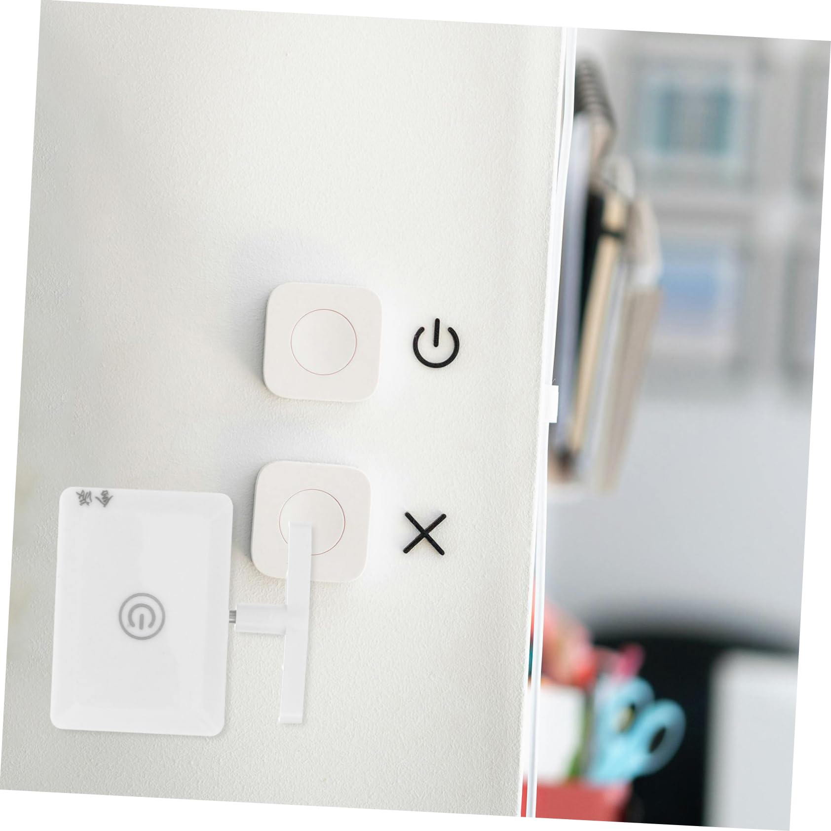 Homoyoyo Interruptor Inalambrico 12v para Lámparas con Control Remoto, 2 Juegos Recargables sin Cable, Abs Blanco, Fácil Carga para Hogar y Centros Comerciales