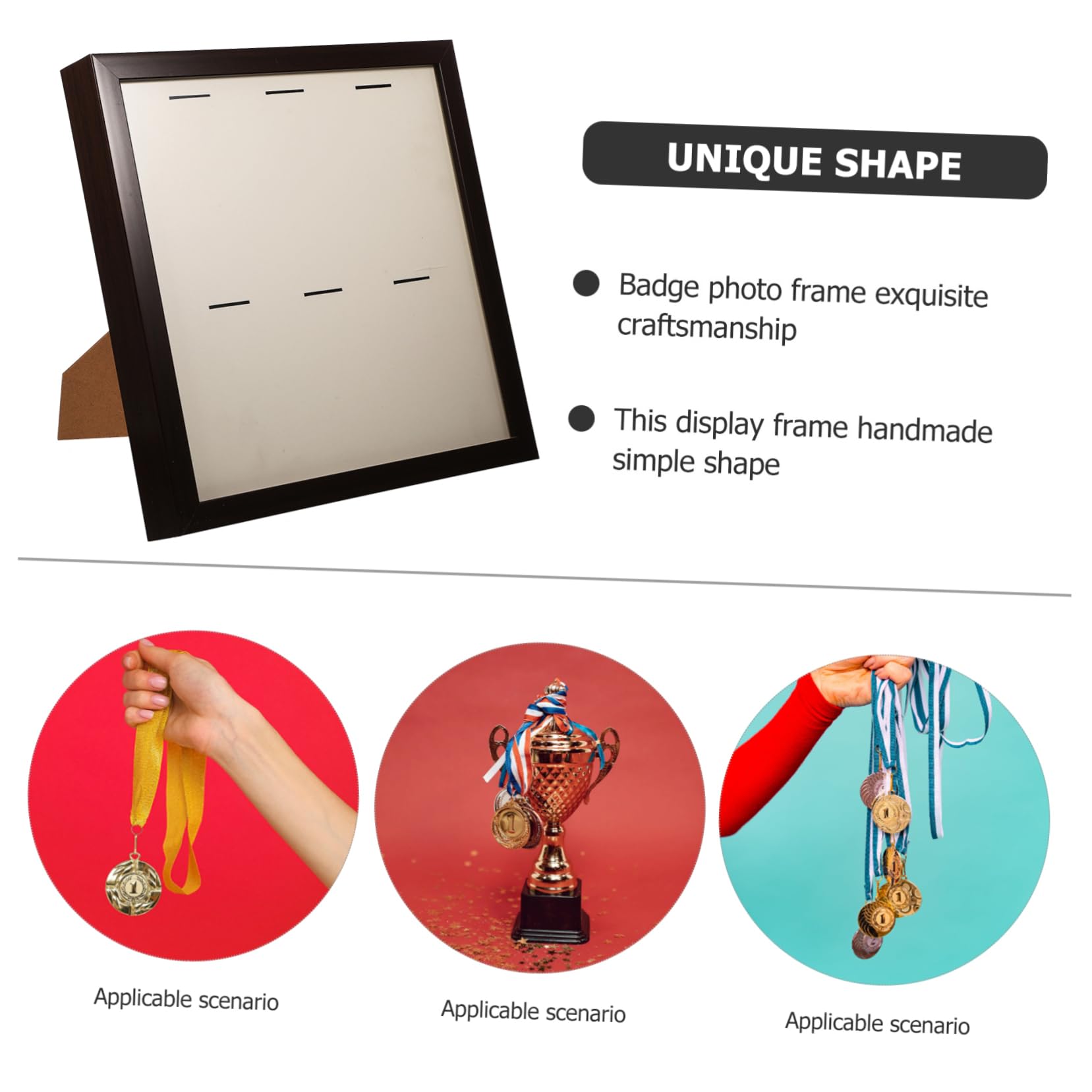 TOYANDONA Drewniana Medale Sportowe Elegancka Głęboka Skrzynka Do Przechowywania i Ekspozycji Medali Stojąca Dekoracja Do Domu i Biura Praktyczna Pamiątki