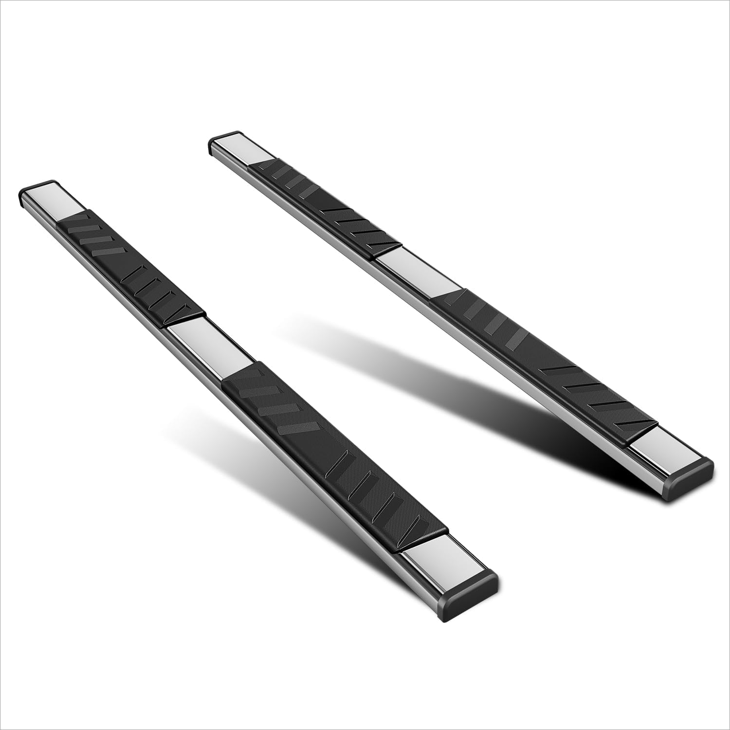 [Pair] 5 Inch Chrome Stainless Running Boards/Side Steps/Nerf Bars Compatible with 04-14 Ford F150 Extended Cab