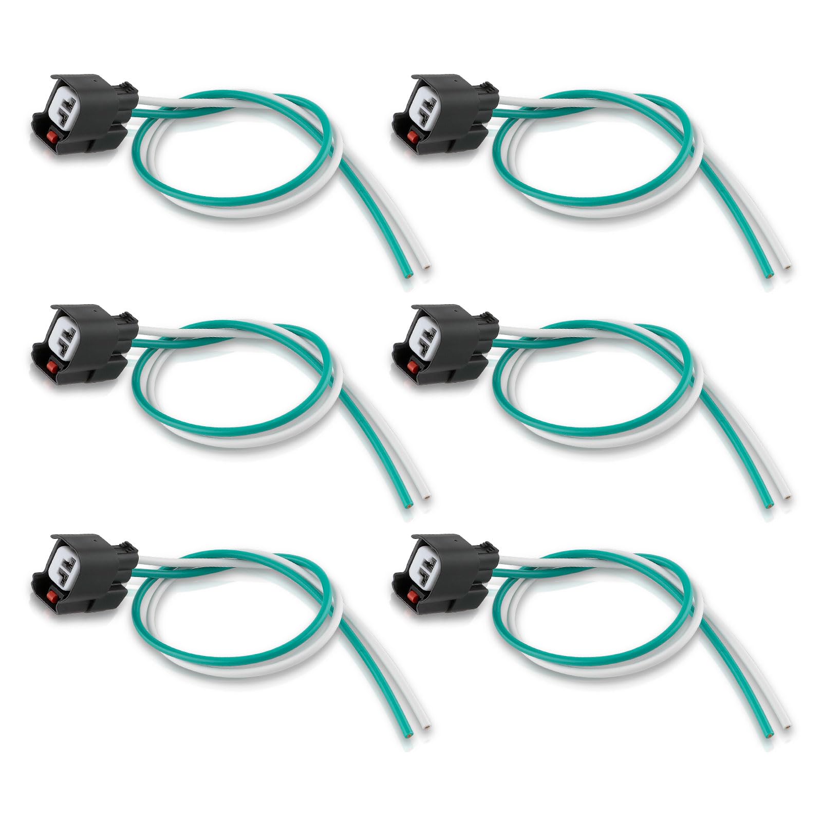 GoaMotors 6pcs Fuel Injector Alternator Connector EV6 Plug Pigtail Wiring Repair Harness for Jeep for Dodge Dakota Challenger for Wrangler JK TJ for