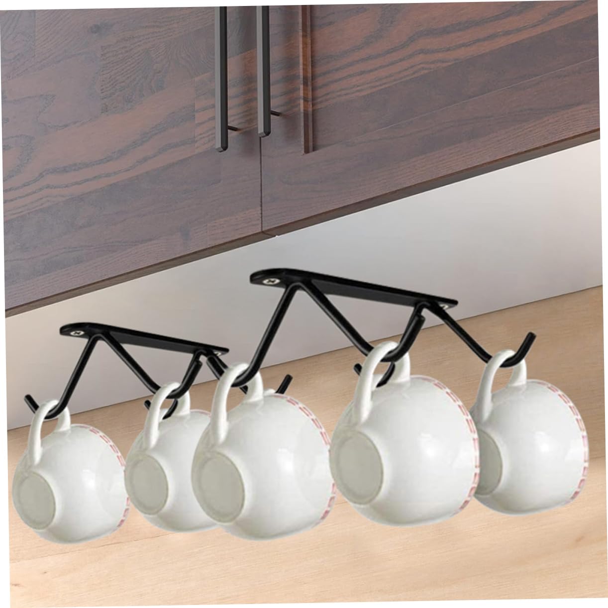 IMIKEYA 4 Set Allacciare Appendiabiti Per Tazze Domestiche Portabicchieri Sottopensile Cucina Portabicchieri Per Uso Domestico Staffa Per Tazza Domestica Black Ferro Da Stiro 2 Pezzi * 4