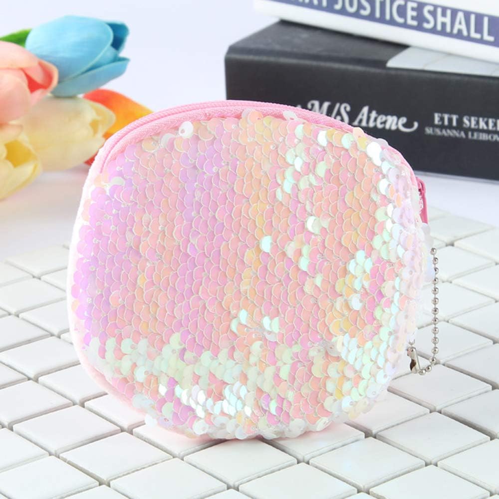 1 piece beautiful creative purse pineapple, strawberry plush sequins, assorted colours wallet student gift women girls coin bag 10 x 10 cm Pink