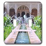 3dRose LLC 3dRose LLC lsp_112956_2 Water Fountains at Alhambra palace gardens in Grenada Spain - Islamic Turkish Muslim fretwork arches - Double Toggle Switch