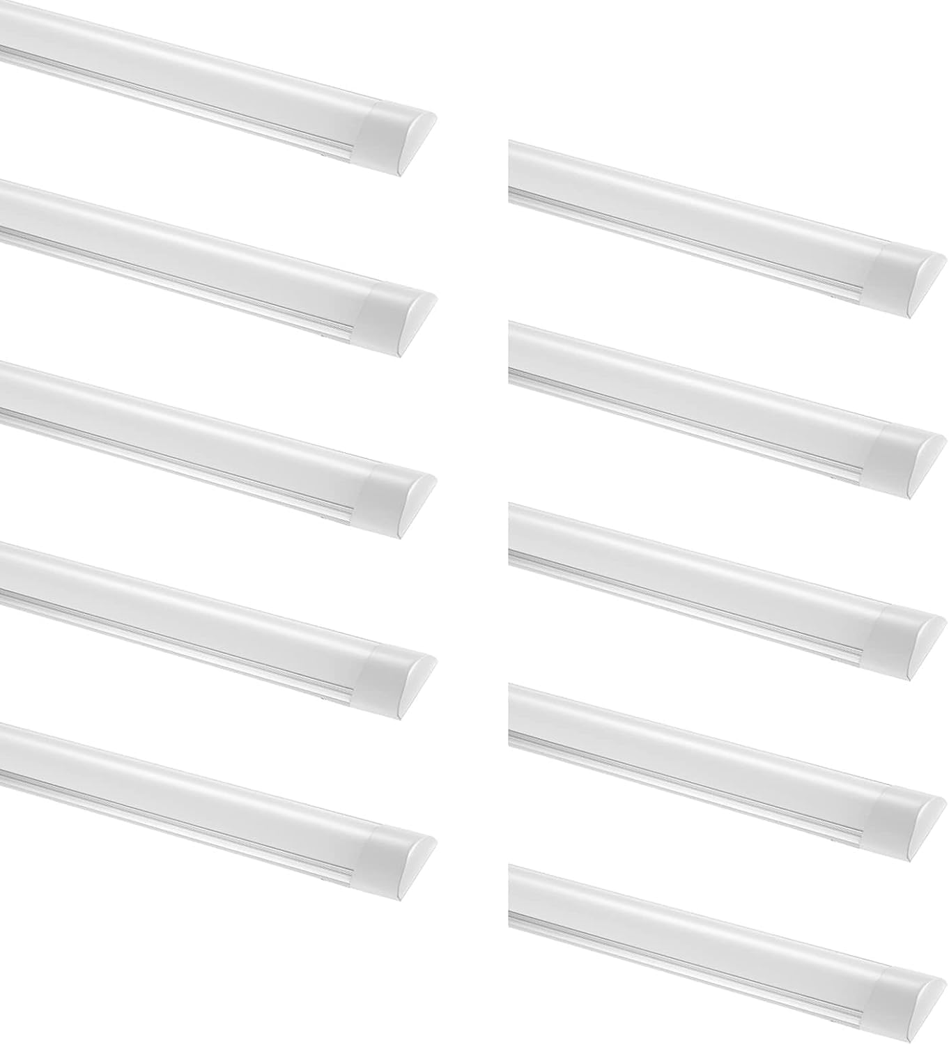 Viugreum 10 Packs 5ft LED Batten Light, Ceiling Tube Light, 6500K Cold White, 230V, 50W, 5000 Lumen, 180 °Beam Angle, Ceiling Light for Office, Living Room, Bathroom, Kitchen, Garage, Warehouse