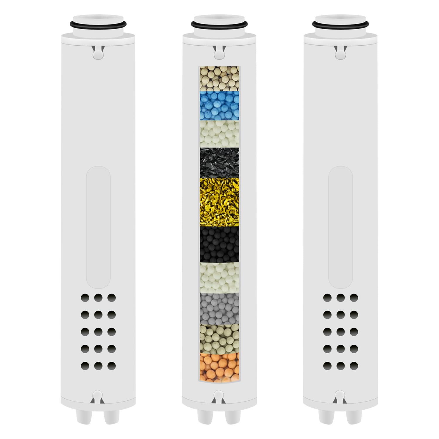 Filtre de douche anti-chlore Lot de 3 cartouches de rechange 15 étapes pour pommeau Vatex