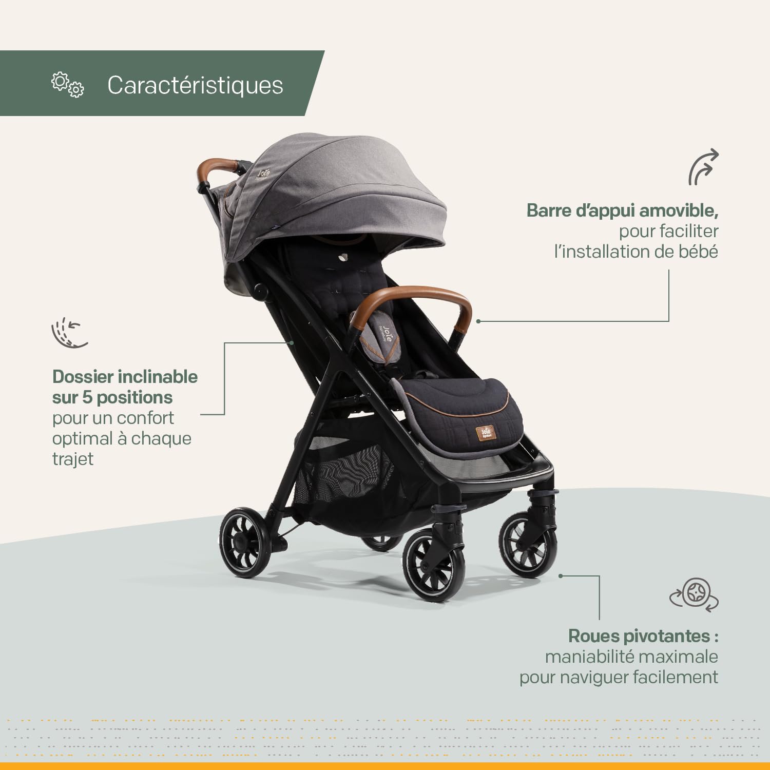 Joie - Pack Duo - Poussette Parcel™ Compacte + Sprint™ Siège Auto Bébé ISOFIX Intégré - Carbon