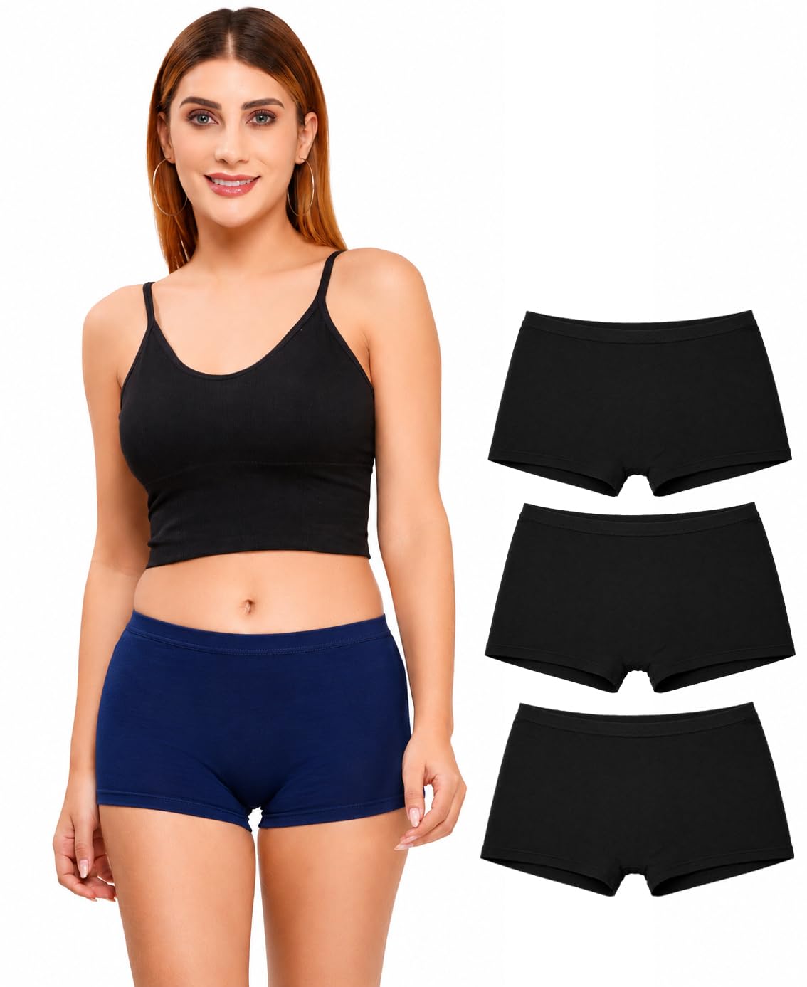 nicsy Women's Boy Shorts Underwear Antibacterial Micromodal Airsoft, Soft Viscose Cotton|Boy Short - Non-Itch, No Chafing, Sweat-Proof Comfort (Combo Pack-3)-picture-43