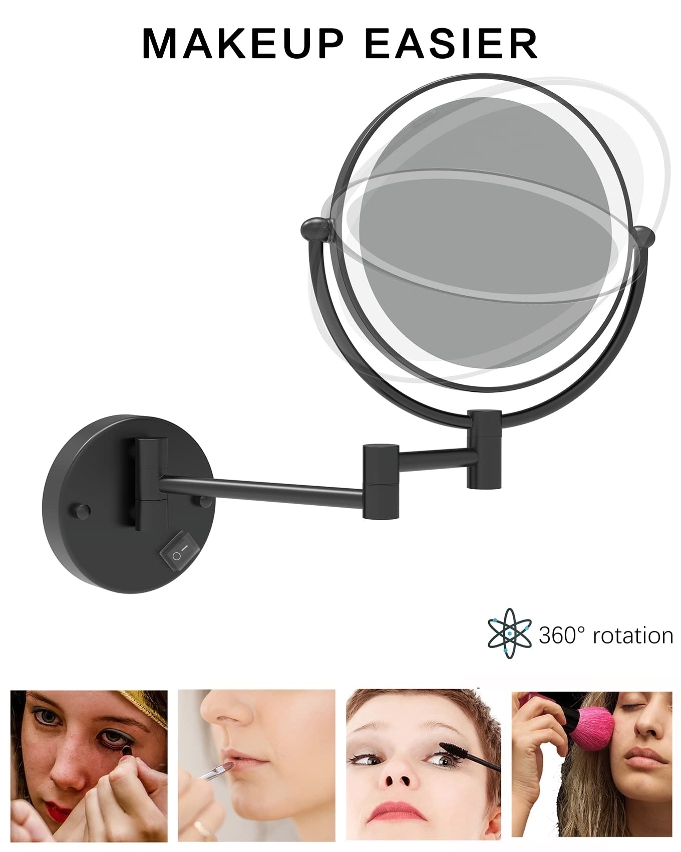 LaBlanc - Specchio Da Trucco A LED Con Ingrandimento Da 8 Pollici X10, Con Spegnimento Automatico Dopo 05 Ore Alimentato Da 4 Batterie Aaa Non Incluse Ideale Per I Bagni 78451840
