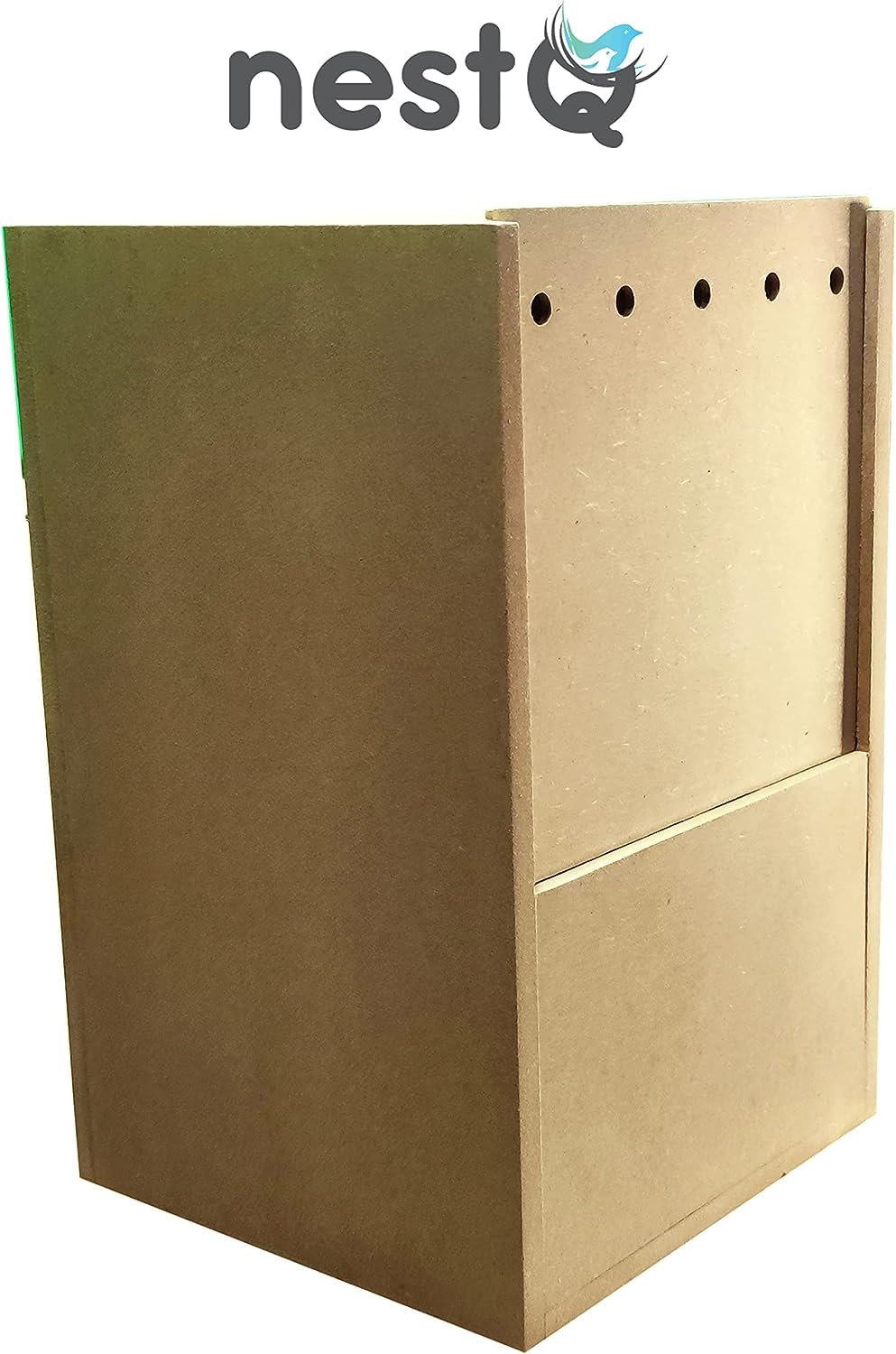 Nichoir pour nymphes 30 x 21,5 x 20,5 cm Taille M - Maison d'élevage en bois avec copeaux - Grand nid de nymphes, carolines, cacatoès, pyrrhuras - Nichoir en bois vertical pour oiseaux
