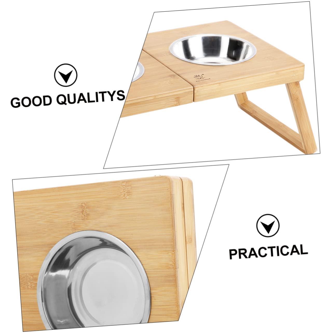 BESPORTBLE 1pieza Soporte De Doble Cuenco De Acero Inoxidable para Mascotas Comedero para Perros y Gatos para Alimentación De Comida y Agua