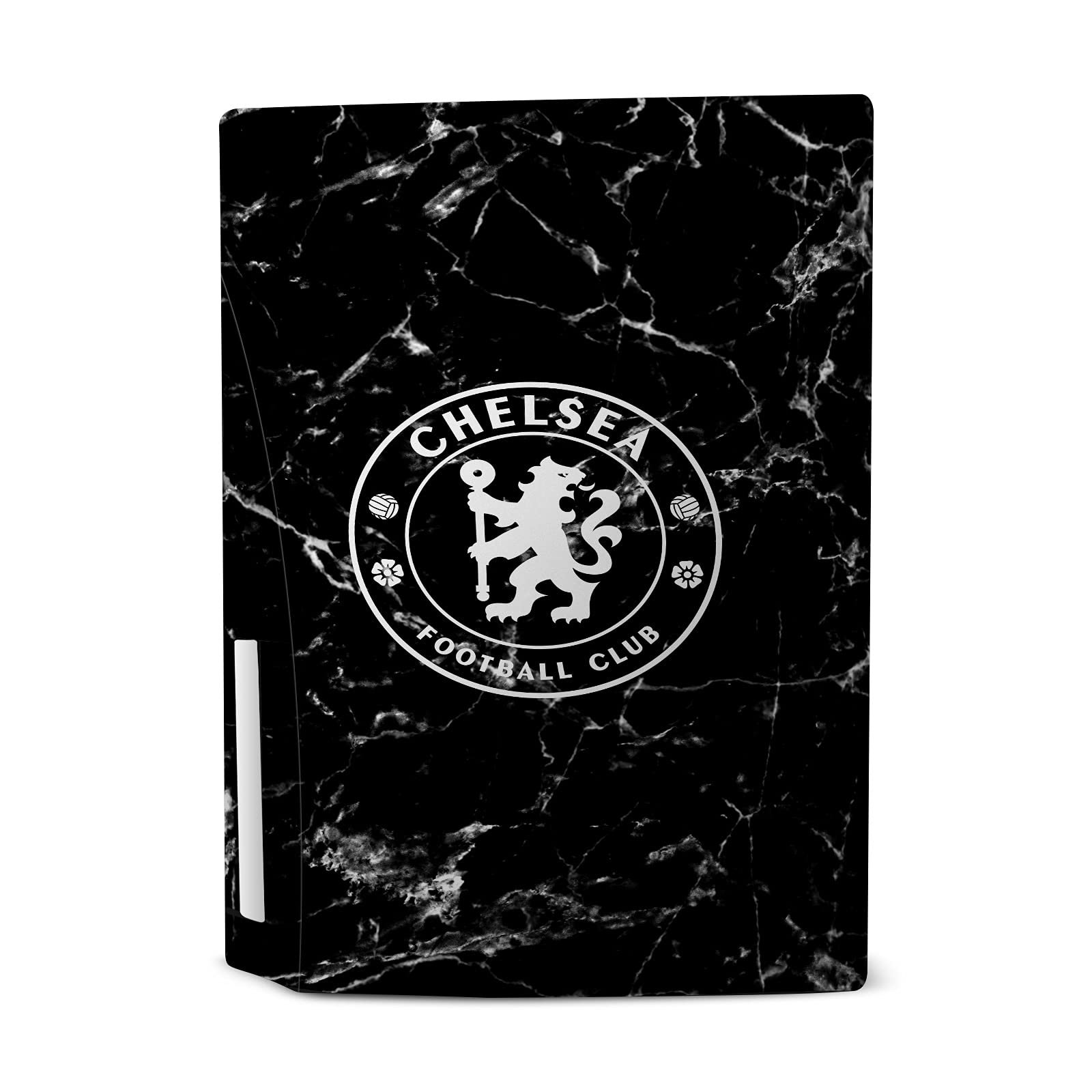Head Case Designs Oficjalnie Licencjonowany Chelsea Football Club Czarny marmur Mieszane logo Skora Winylowa Naklejka Kompatybilny z Sony PlayStation 5 PS5 Disc Edition Console & DualSense Controller
