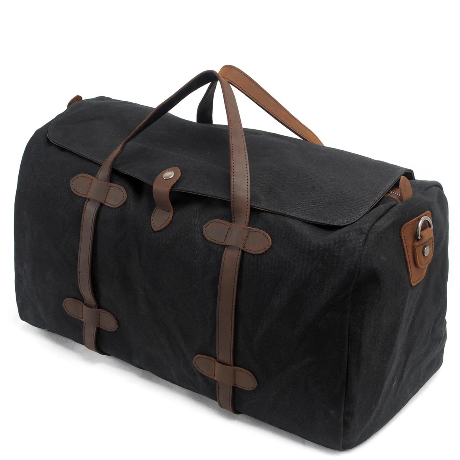 Reisetasche Gewachste Canvas-Reisetaschen, Herren-Reisehandtasche, große Kapazität, Vintage-Stil, Damen, Outdoor-Reise, Camping, Reise-Seesack Travel Duffel Bag (Color : Black)