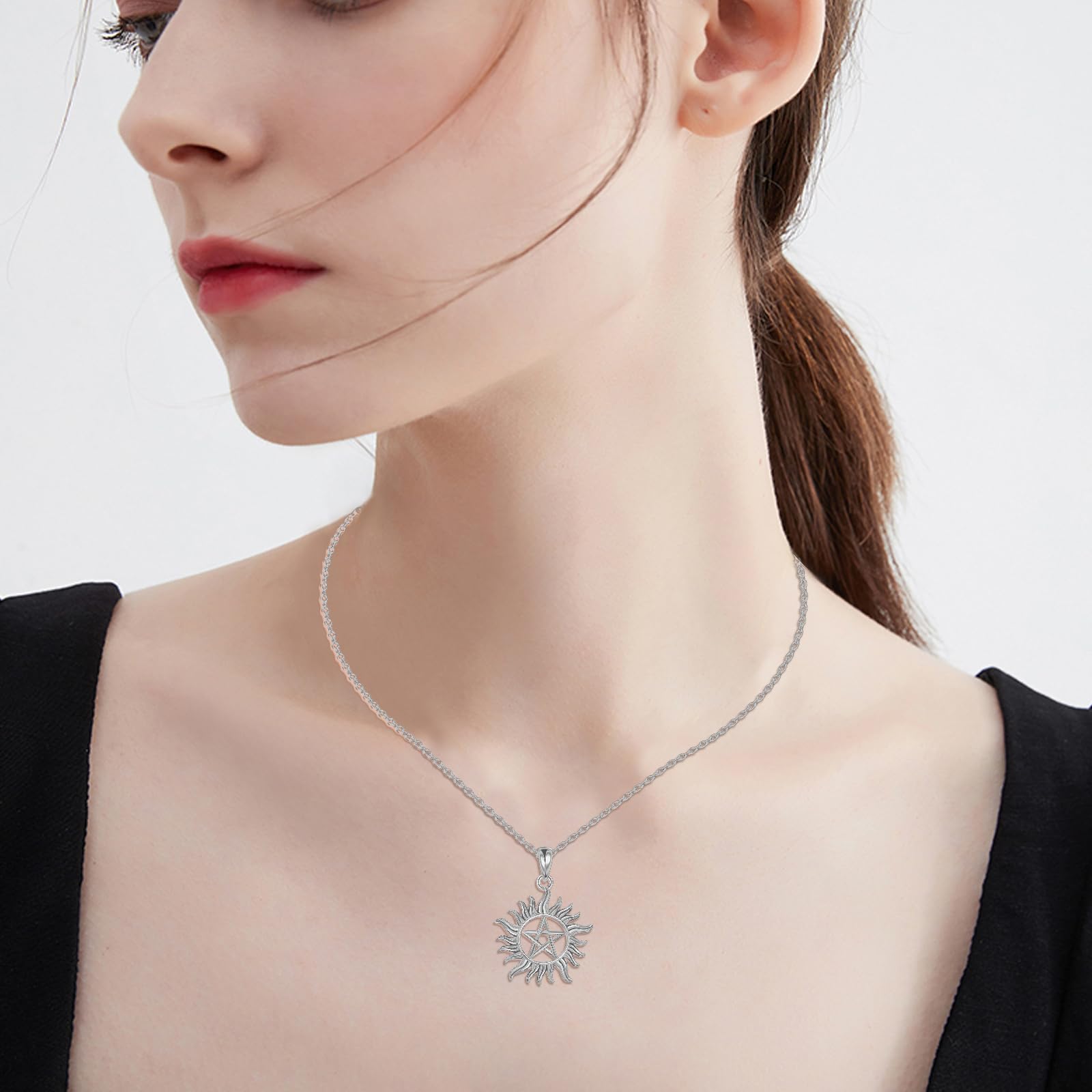 ONEFINITY Supernatural Kette 925 Sterling Silber Anti Possession Anhänger Halskette Amulett Schmuck für Herren Damen