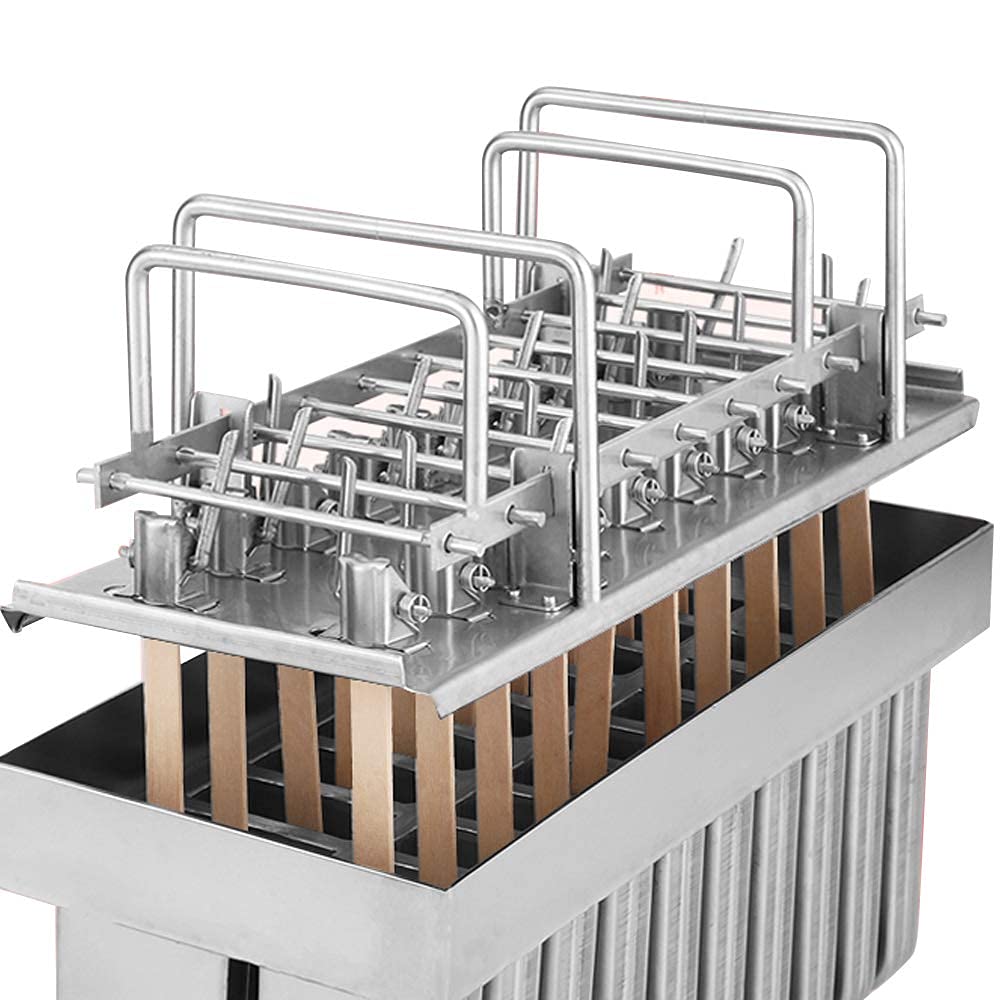 Shikha 20PCS Stainless Steel Ice Lolly Popsicle Molds Kit Homemade Ice Pop Maker Molds with 100 Bamboo Sticks/100 Pop Bags/Clean Brush