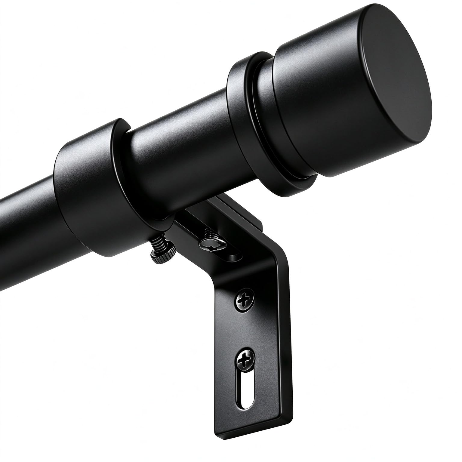 Adjustable Curtain Rods - Black & 1 Inch Diameter -1
