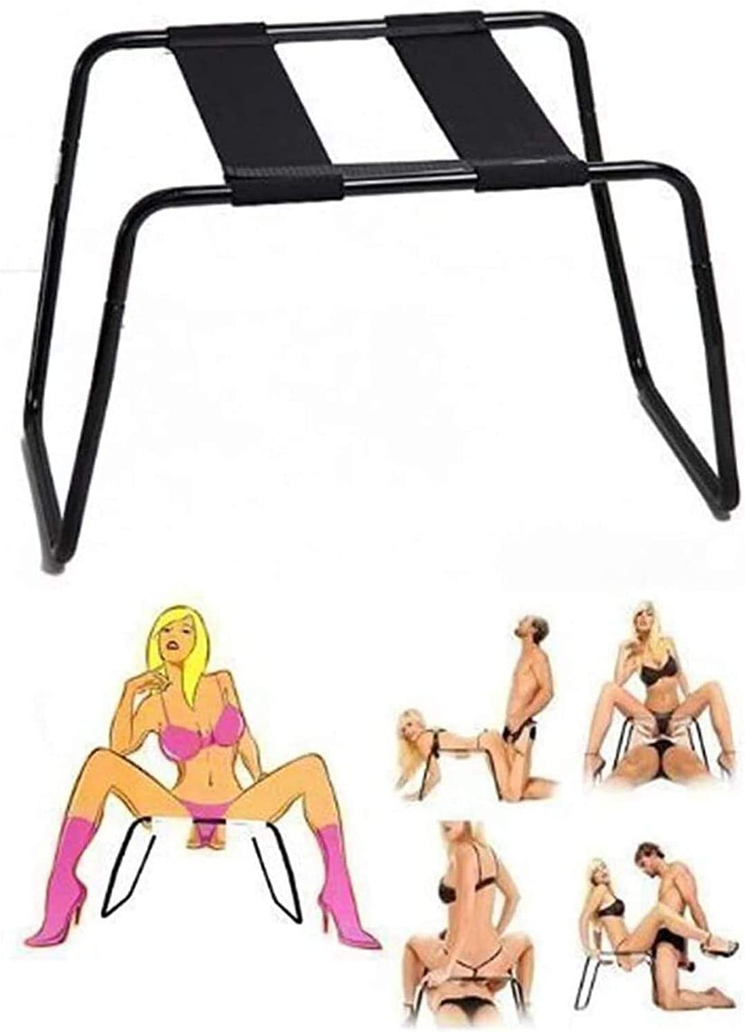Forocean Chaise de Soutien Multifonctionnelle Réglable pour Ś-Éx Tøyș Ġọdẹṃiche Šèẋuel Femme Homme - Tabouret de Rebond Robuste À La Position Lɔve Sëxuëllë - Noir