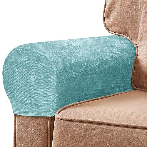 NEKOSUKI 1 Pair Arm Rest Covers Set, Chenille Arm Covers for Chairs and Sofas Anti-Slip Couch Armrest Covers with Pins