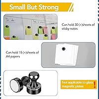 Vista 4 de LOVIMAG Imanes para nevera, 50 unidades, pizarra blanca para refrigerador, pequeño imán fuerte, accesorios de cocina, juego de casilleros Negro