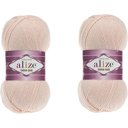 Alize Cotton Gold Yarn - Sport Weight 55% Cotton 45% Acrylic, 2 Skeins 722 Yards Total