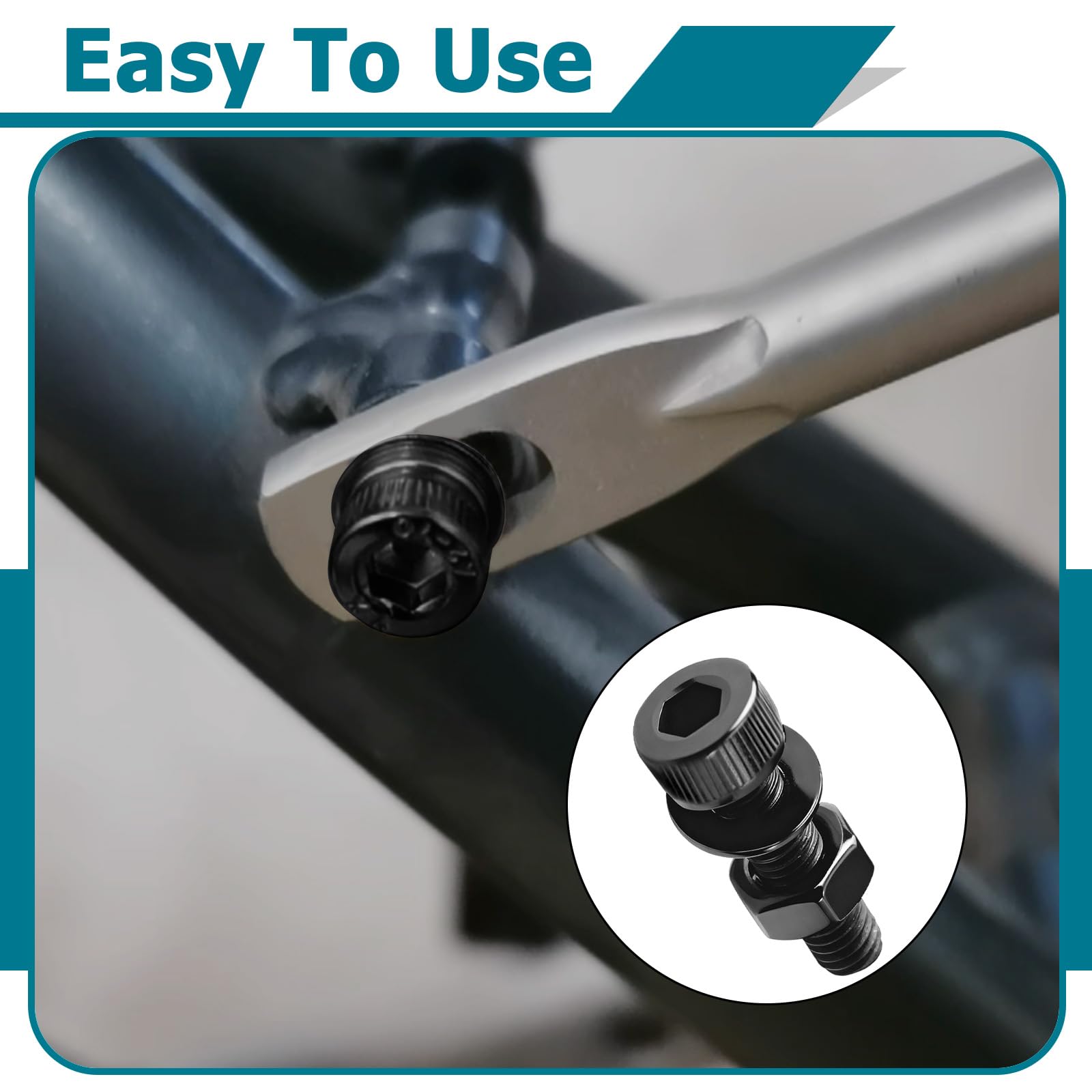 60 Pezzi M4x10mm Viti a Testa Cilindrica con Esagono Incassato, Set viti e dadi M4 Bulloni con testa esagonale dadi e rondelle in Acciaio al Carbonio Nero-Per Macchina
