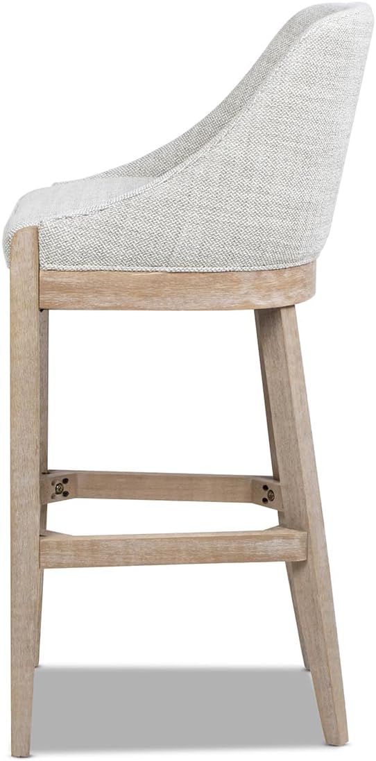 Jennifer Taylor Home Newport 30.5" Coastal Curved Back Upholstered Barstool