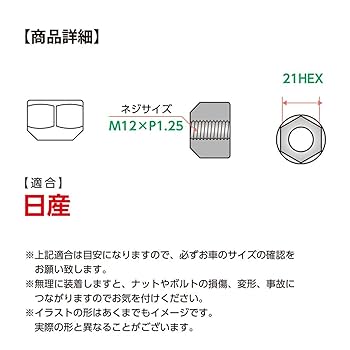 シンナ(発送1/6以降) Amazon.co.jp: シンセイ ホイールナット 貫通 M12 P1.25 21mm 16