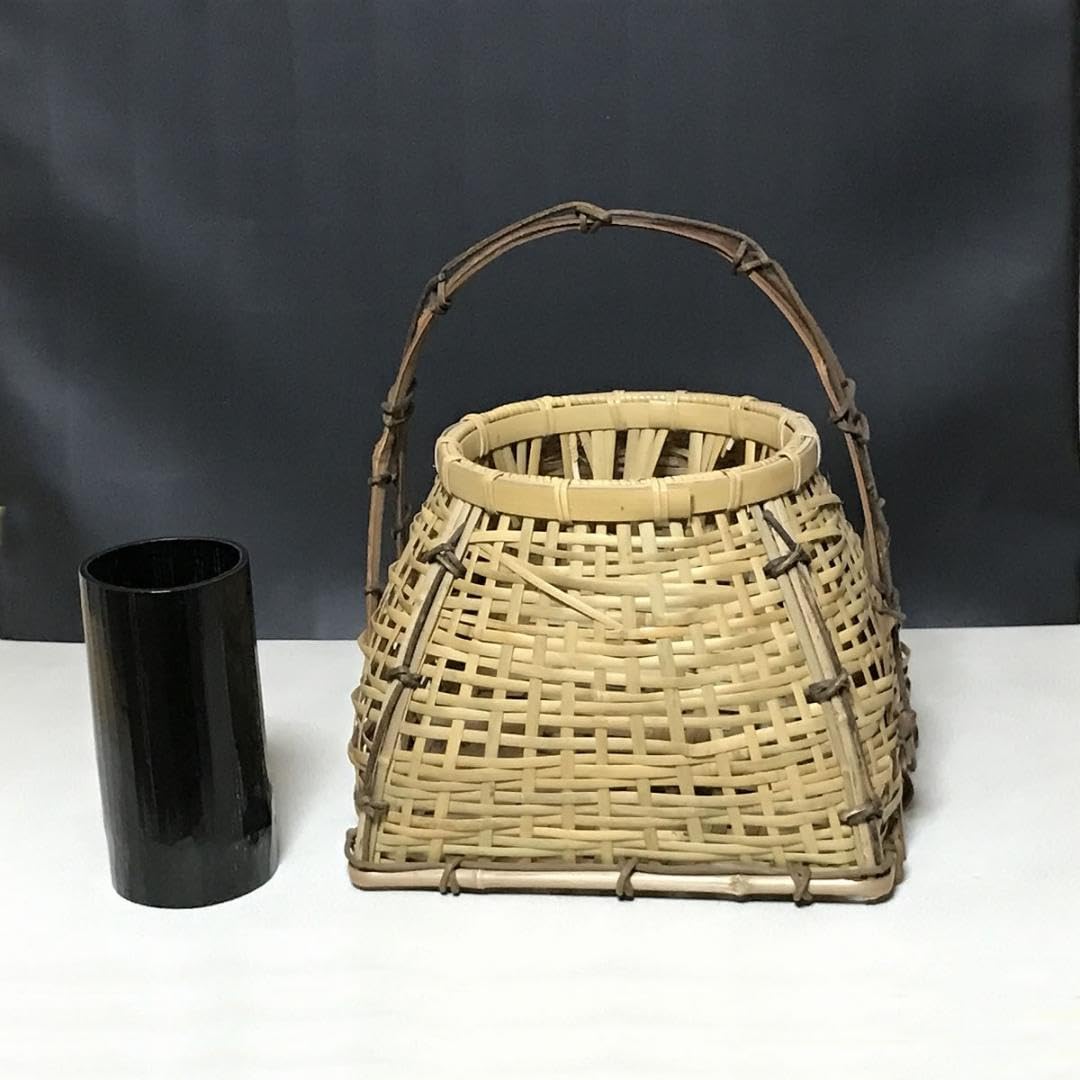 ほぼ未使用 華道具 竹心斎造 花籠 竹おとし付 共布 共箱 花器 和室 共箱 Amazon.co.jp: 宗全籠 花入 中村宗悦 共箱 おとし付 竹籠 竹編花