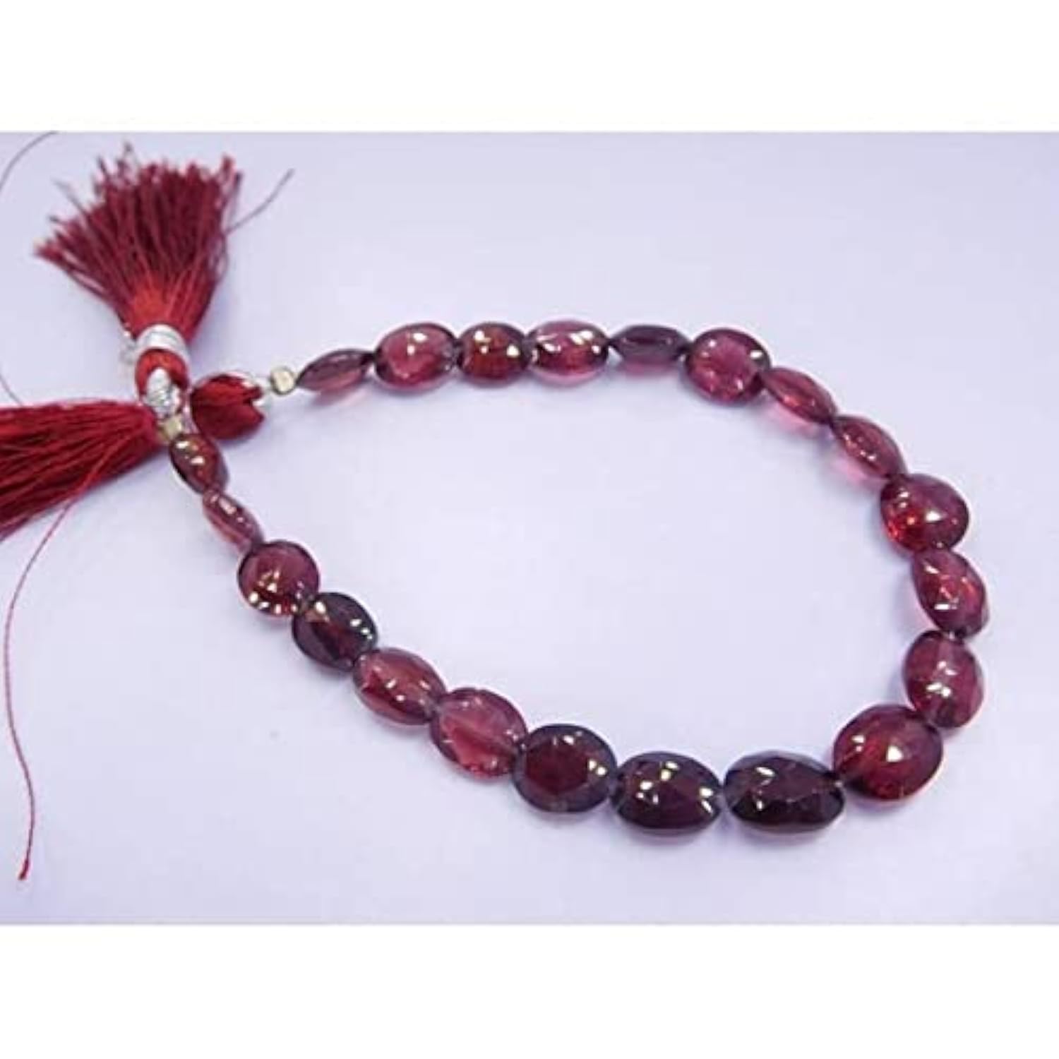 Grenat rouge naturel facetté perles ovales 6x8mm pour création bijoux
